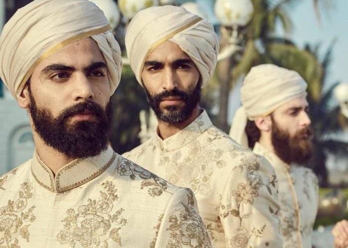 29575 types of turbans sabyasachi s collection simple monotone turban with golden border